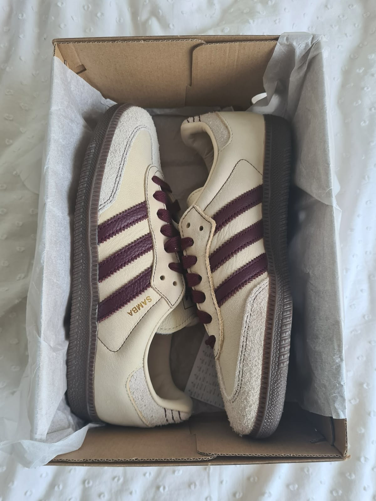 Adidas Samba Beje Y Bordo